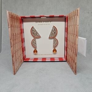 Orange and Silver Earrings